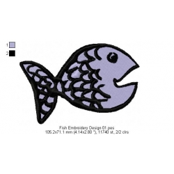 Fish Embroidery Design 01